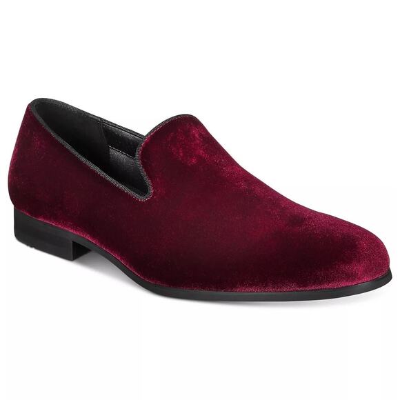 INC International Concepts Men Trace Slip On Loafers Size US 7.5M Red Velvet - Picture 1 of 5